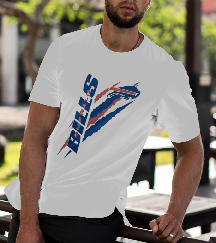 Buffalo Bills Starter Scratch Logo With Red And Blue Elements T-Shirt