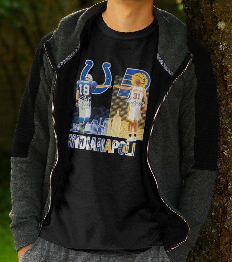 Indianapolis Colts Indiana Pacers Legends Fist Bump T-Shirt
