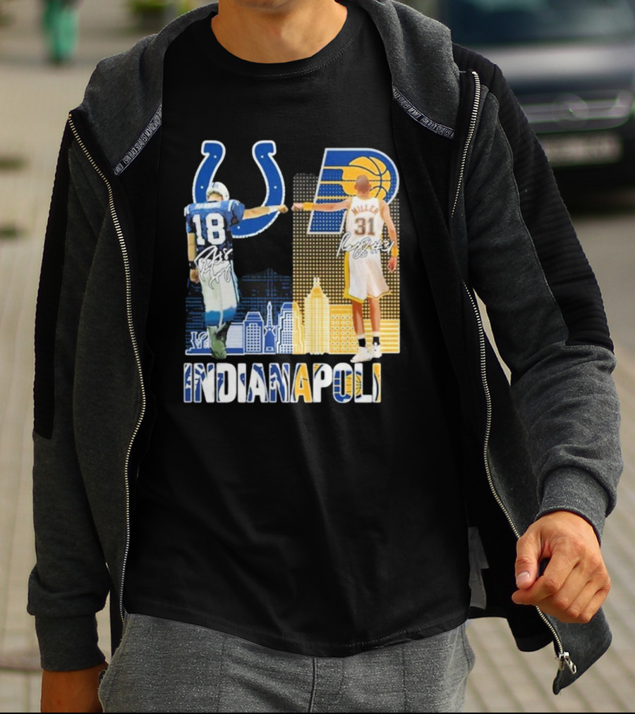 Indianapolis Colts Indiana Pacers Legends Fist Bump T-Shirt