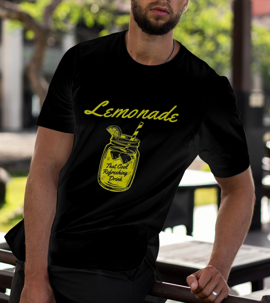 Lemonade That Cool Refreshing Drink Jar With Ice And Straw T-Shirt