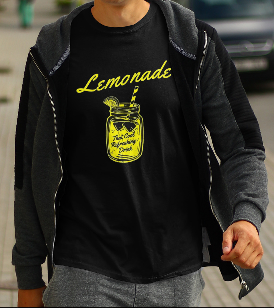 Lemonade That Cool Refreshing Drink Jar With Ice And Straw T-Shirt