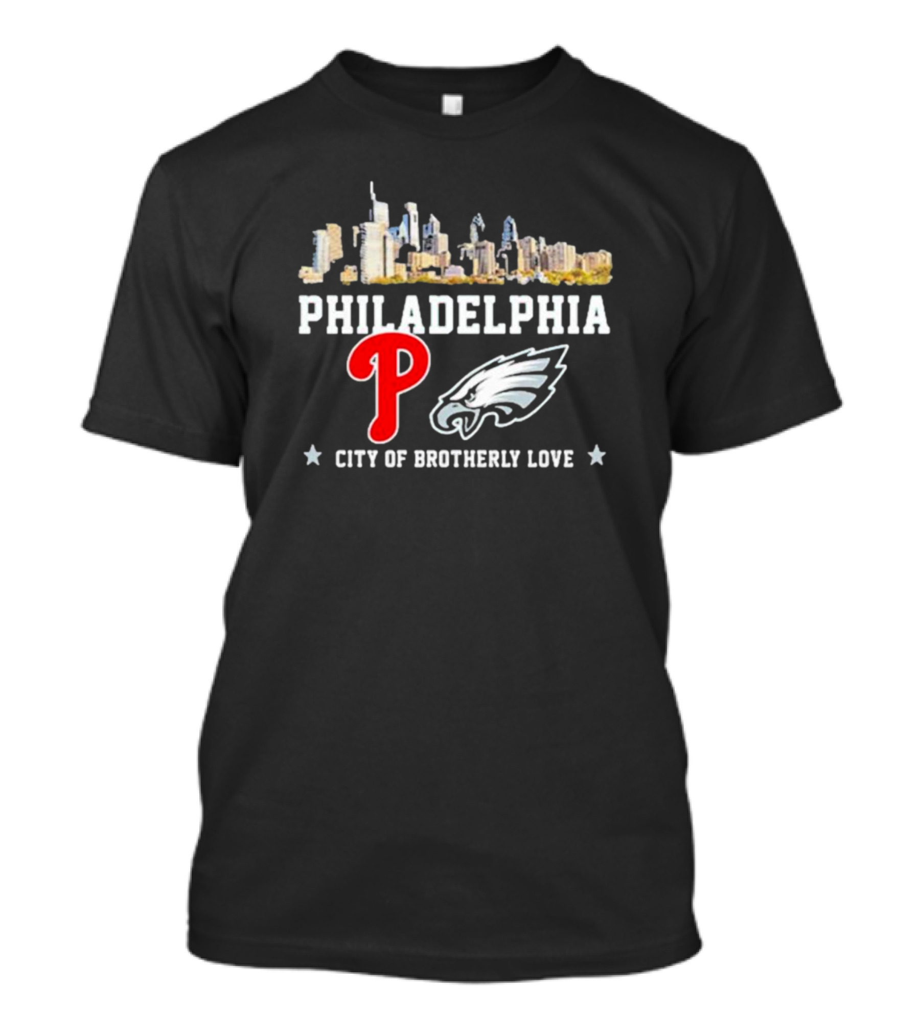 Philadelphia City Of Brotherly Love Skyline Philadelphia Eagles Phillies T-Shirt