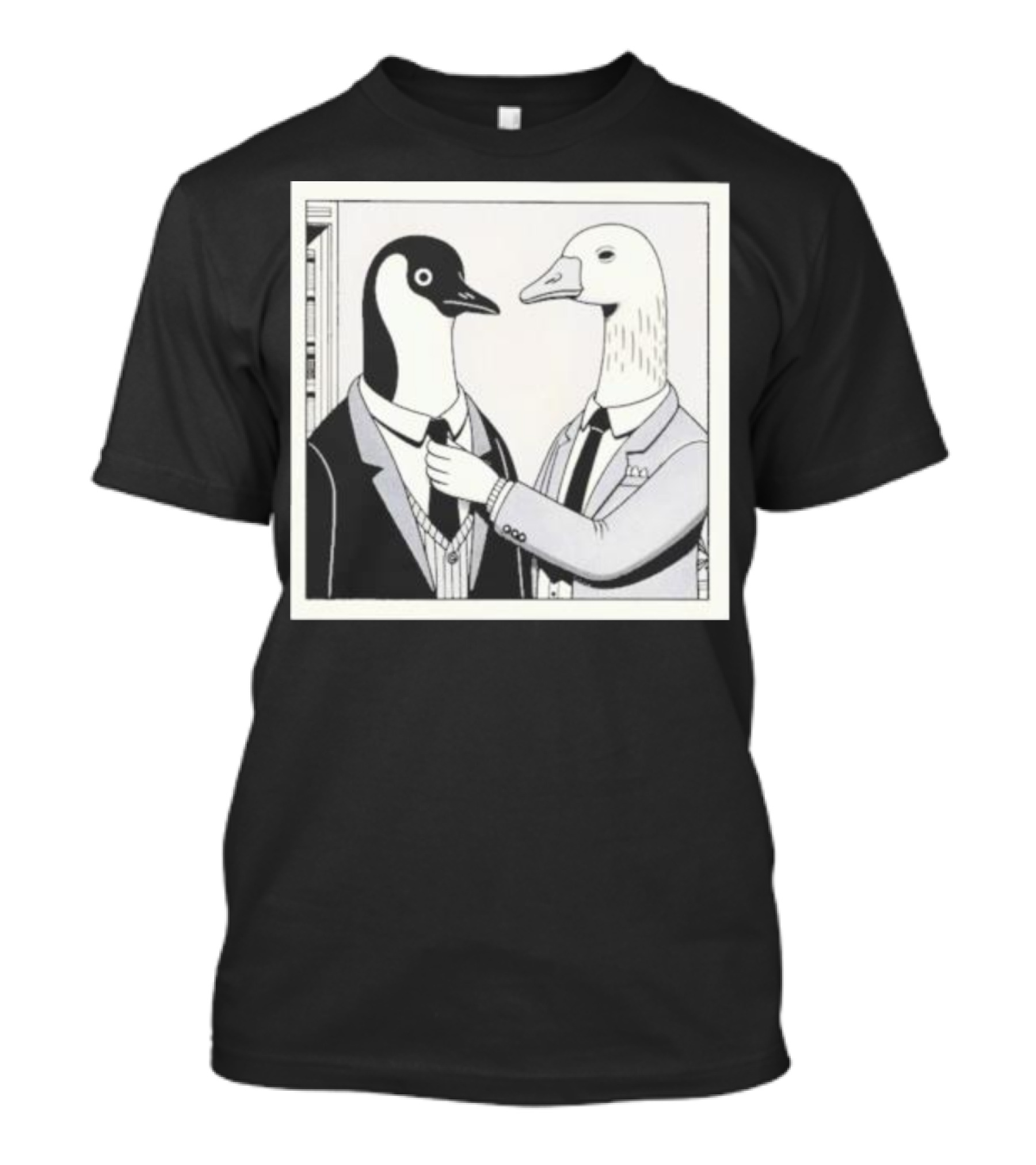 Gentlemen Duck And Penguin In Suits T-Shirt