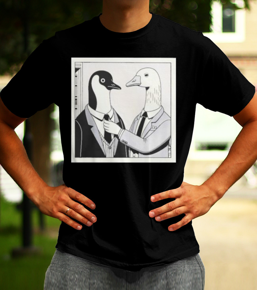 Gentlemen Duck And Penguin In Suits T-Shirt