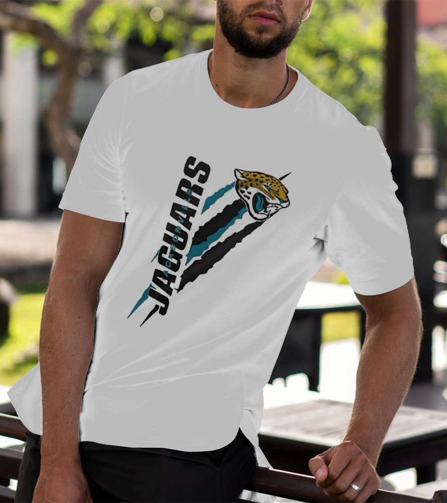 Jacksonville Jaguars Logo Scratch Claw Marks Starter Series T-Shirt