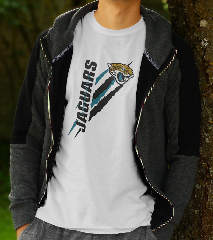 Jacksonville Jaguars Logo Scratch Claw Marks Starter Series T-Shirt