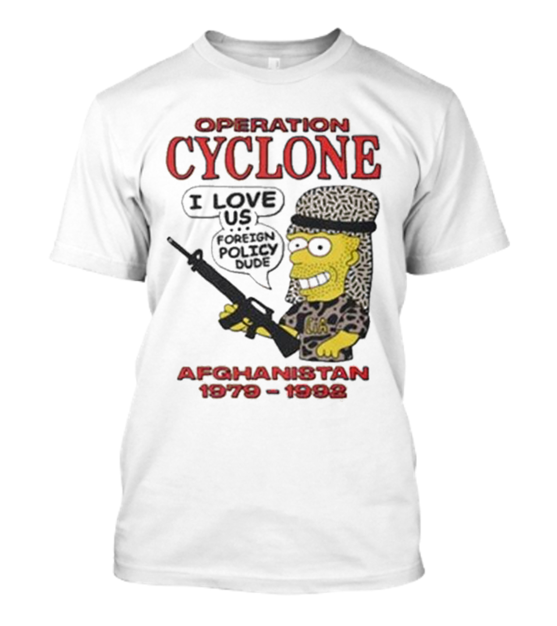 Operation Cyclone Afghanistan 1979-1989 Cartoon Character With Gun T-Shirt