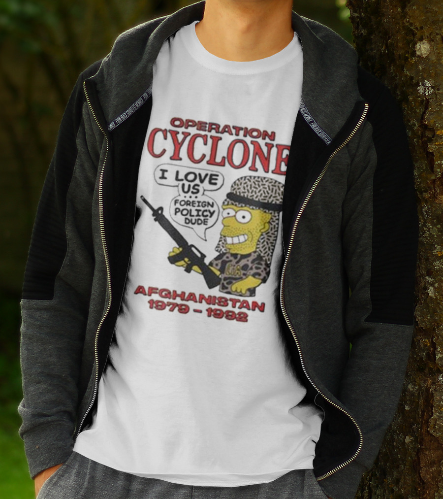 Operation Cyclone Afghanistan 1979-1989 Cartoon Character With Gun T-Shirt