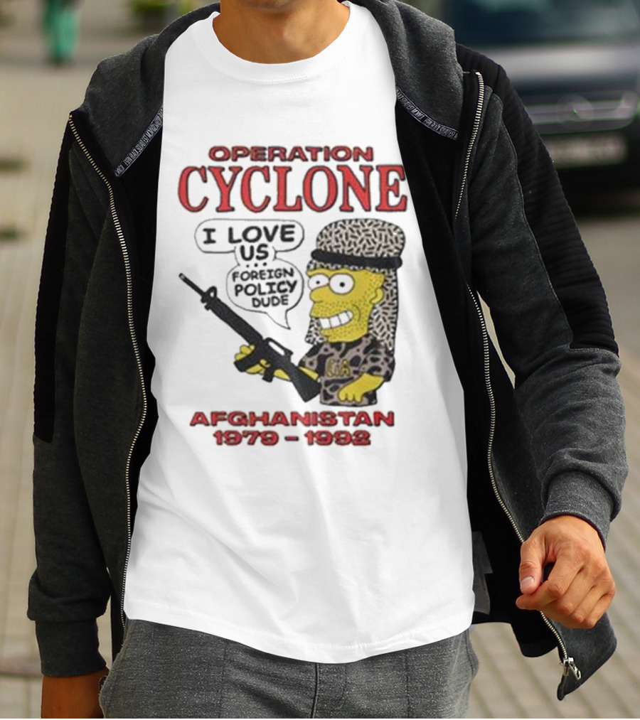 Operation Cyclone Afghanistan 1979-1989 Cartoon Character With Gun T-Shirt