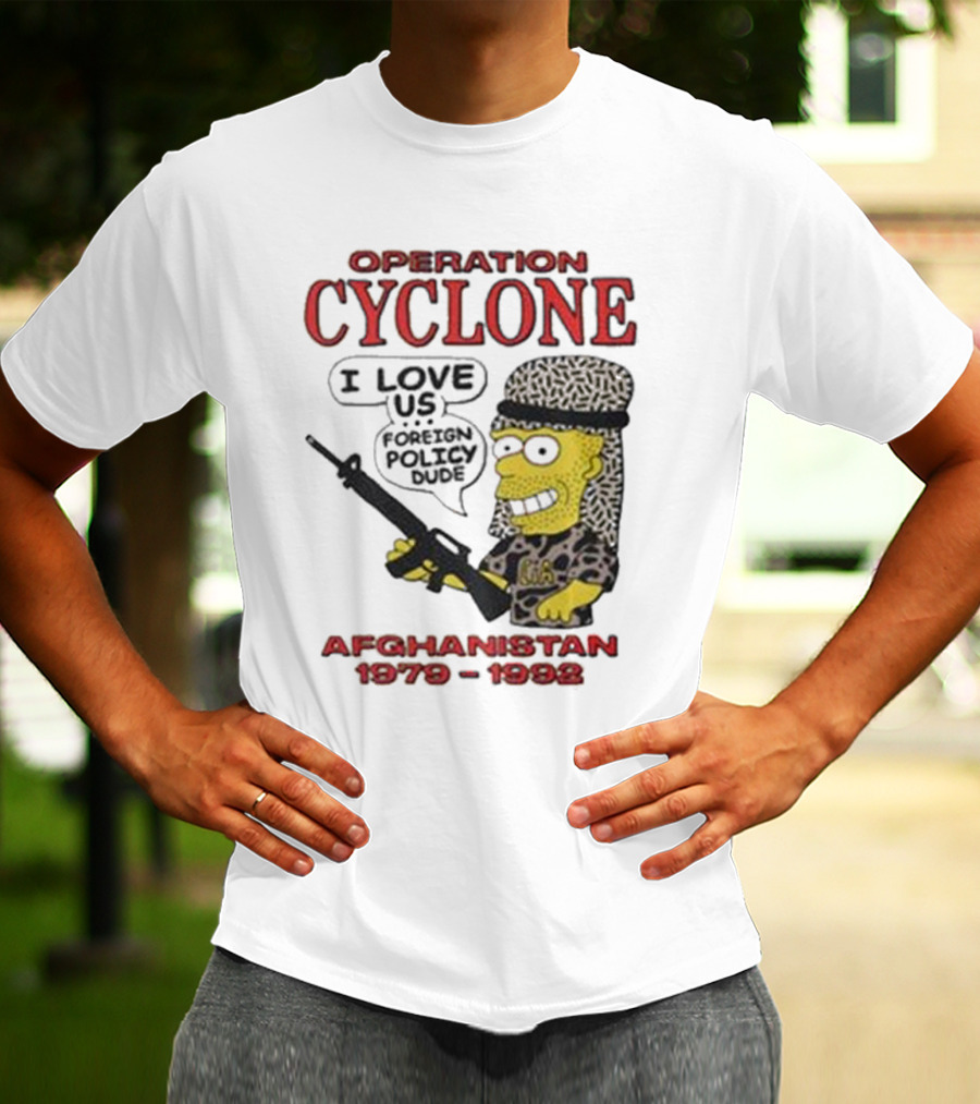 Operation Cyclone Afghanistan 1979-1989 Cartoon Character With Gun T-Shirt