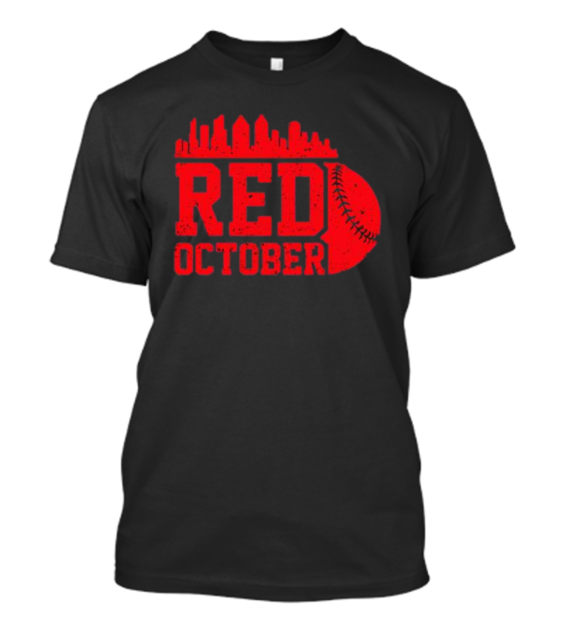 Philly Philadelphia Red October Baseball Skyline T-Shirt