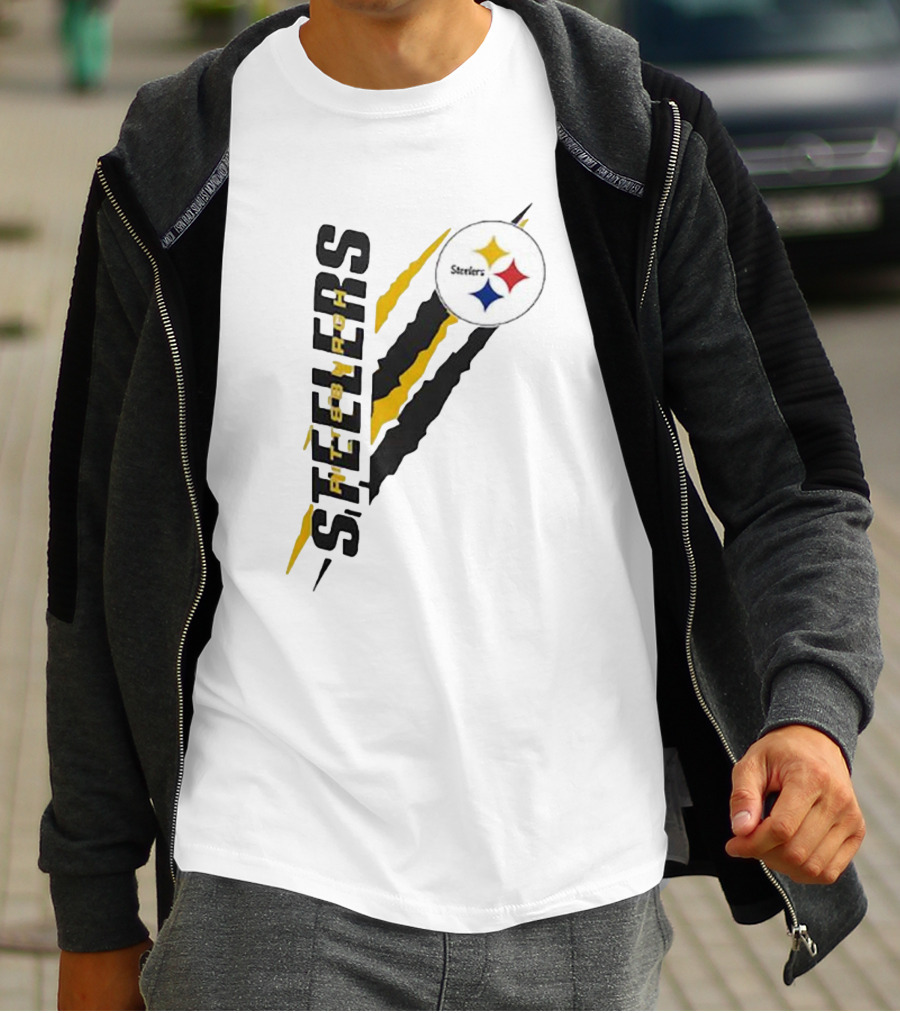 Pittsburgh Steelers Yellow Scratch Emblem T-Shirt