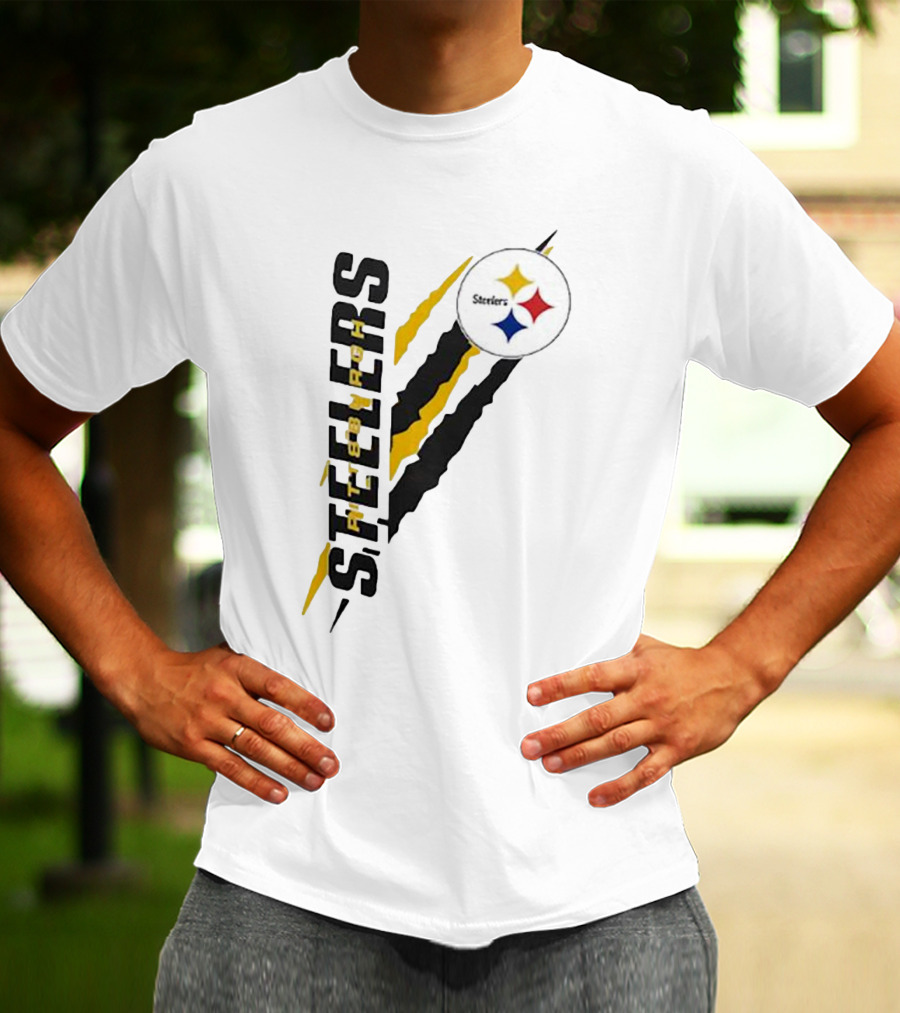 Pittsburgh Steelers Yellow Scratch Emblem T-Shirt