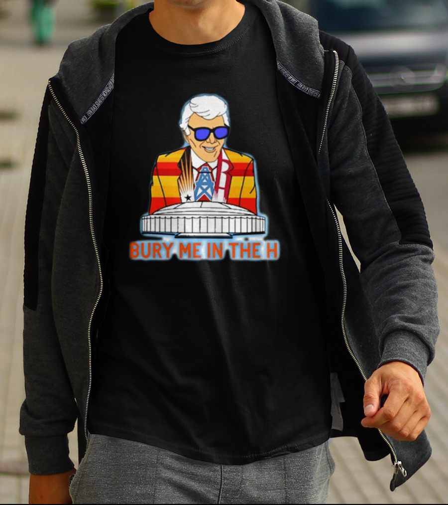 Bury Me In The H Marvin Stadium Fans Football Oilers Stripes T-Shirt