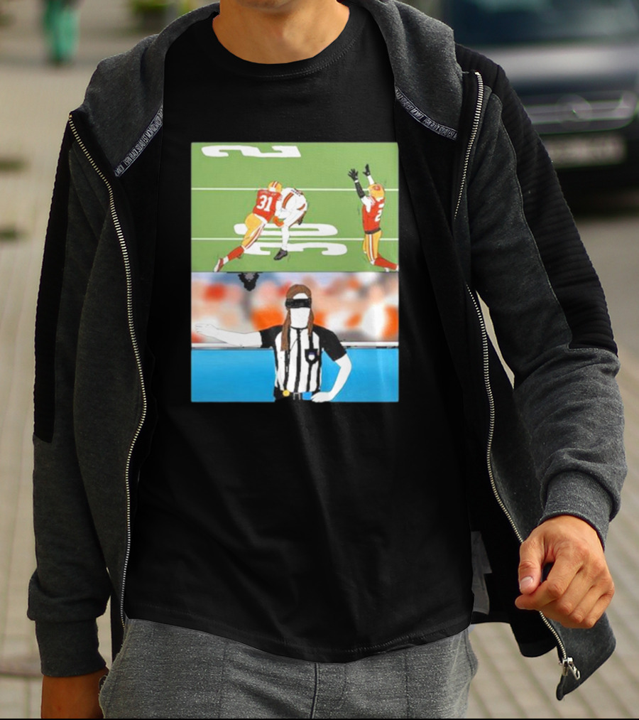 Rita Oak Day 40 Ref Box Blindfolded Referee Football Scene T-Shirt