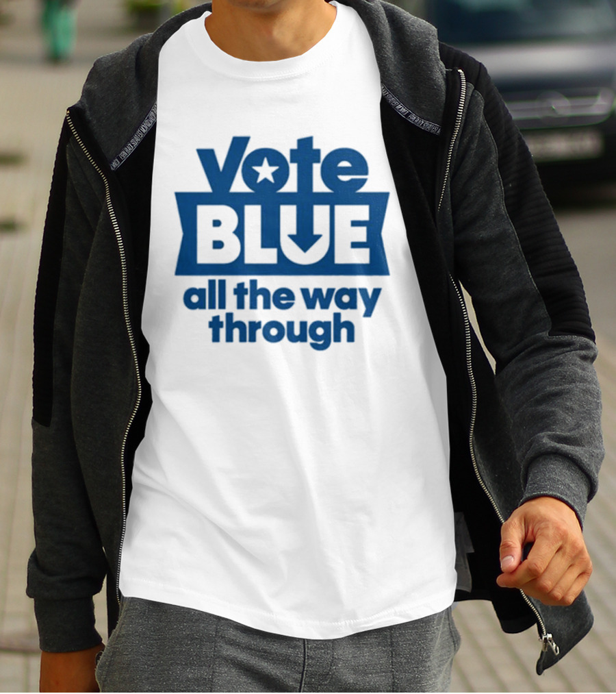 Vote Blue All The Way Through Star Arrow T-Shirt