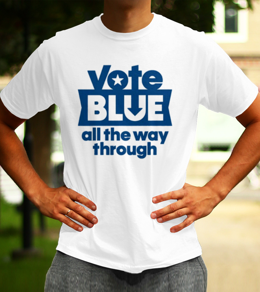 Vote Blue All The Way Through Star Arrow T-Shirt