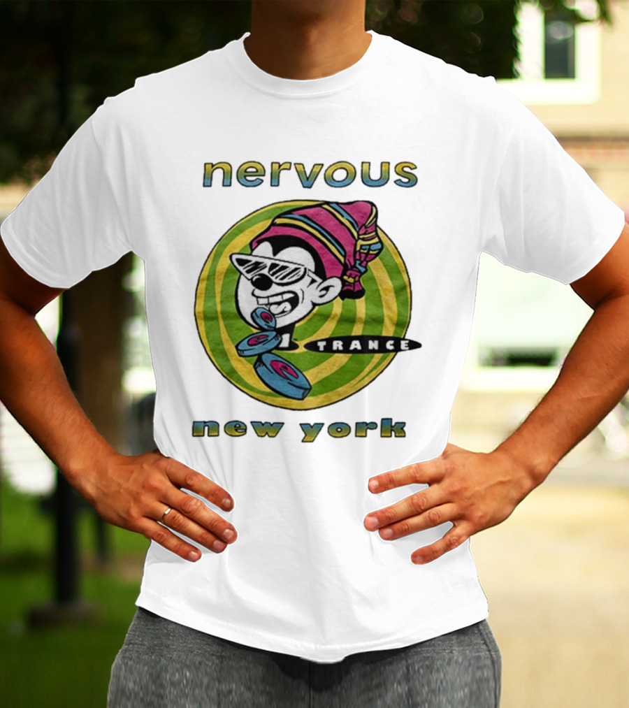Nervous Trance New York Iconic Cartoon DJ T-Shirt