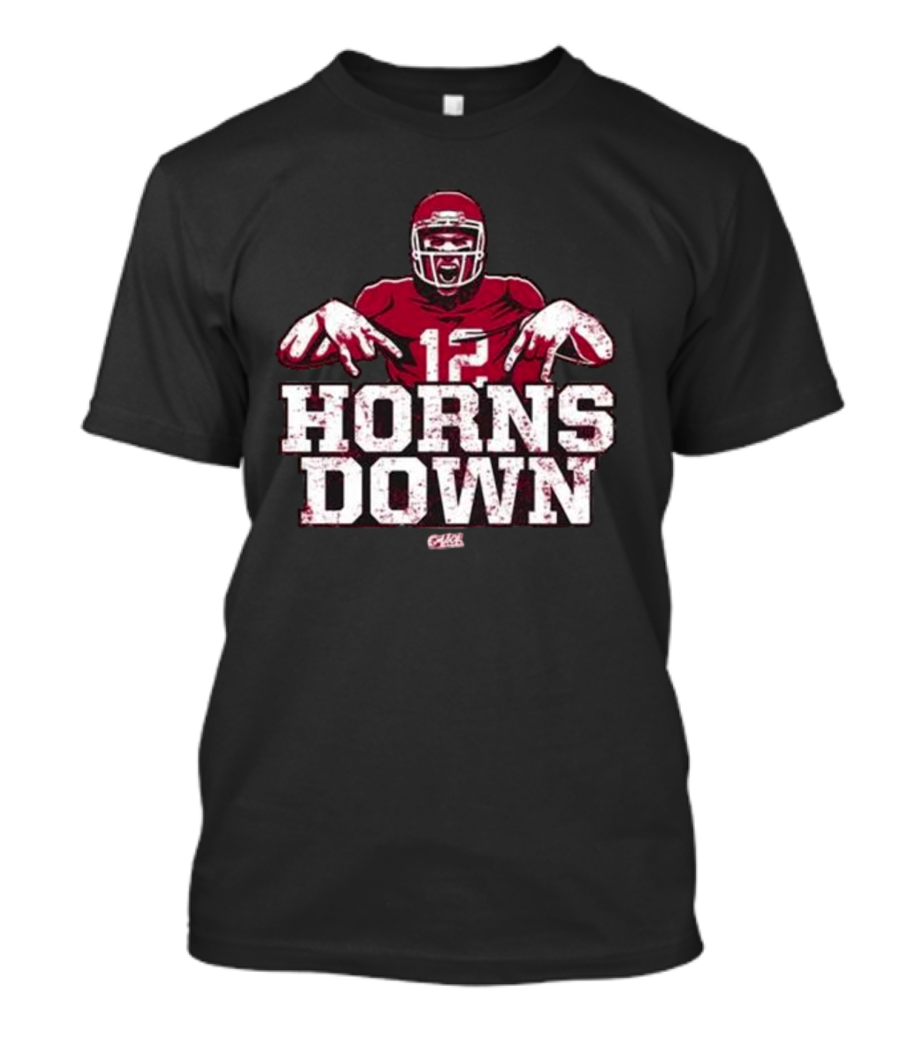 Horns Down 12 Oklahoma College Fans Football Player Gesture T-Shirt