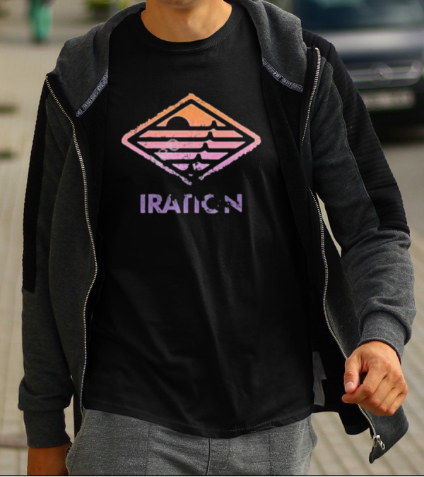 Iration Summer Nights Pastel Sunset Diamond Motif T-Shirt