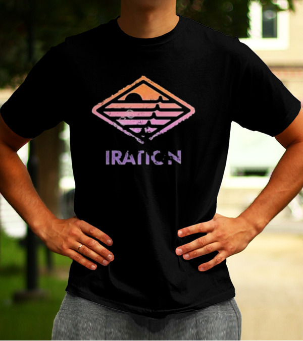 Iration Summer Nights Pastel Sunset Diamond Motif T-Shirt