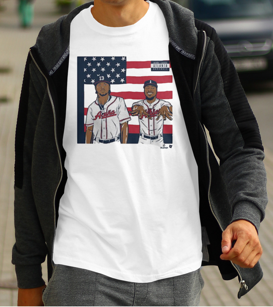 Outkast Stankonia Ronald Acuna Jr Ozzie Albies American Flag Baseball T-Shirt