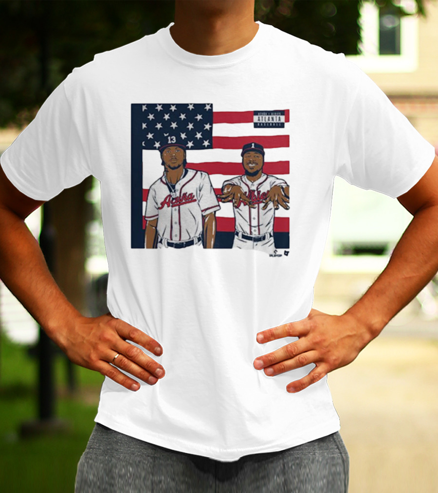 Outkast Stankonia Ronald Acuna Jr Ozzie Albies American Flag Baseball T-Shirt