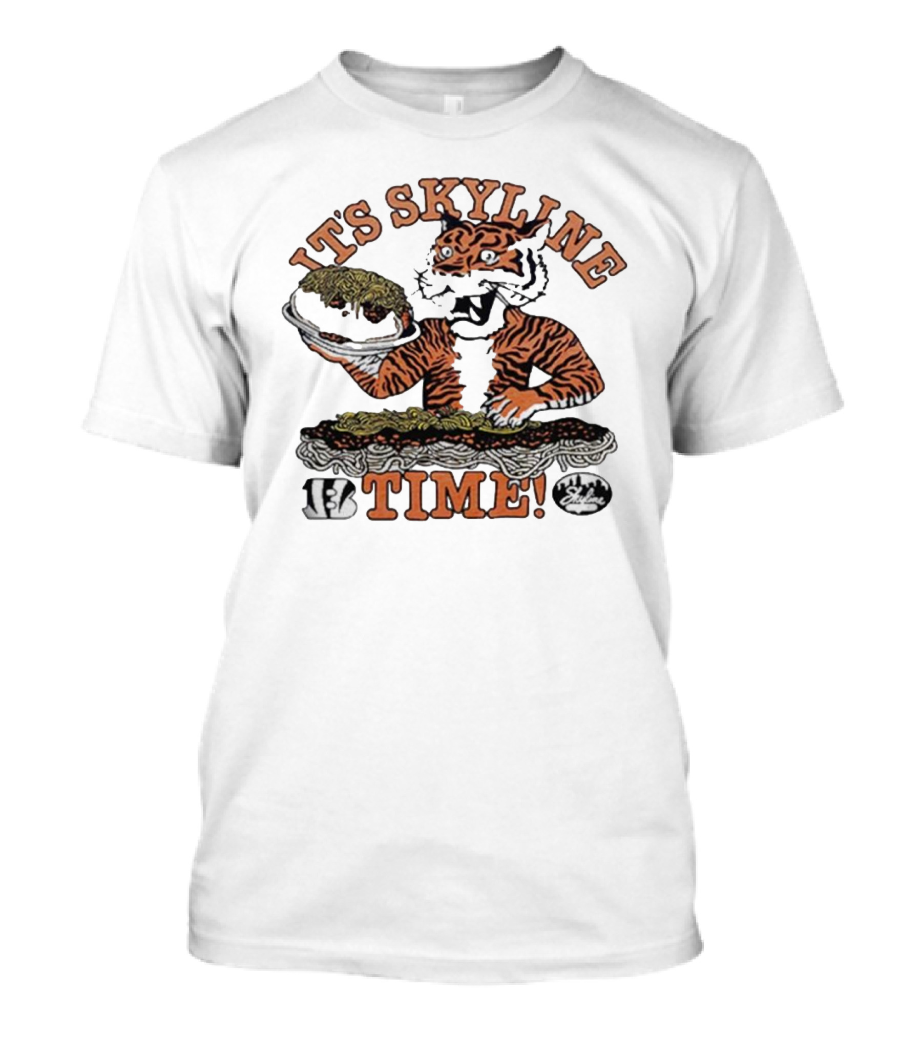 It's Skyline Time Cincinnati Bengals Tiger With Skyline Chili T-Shirt