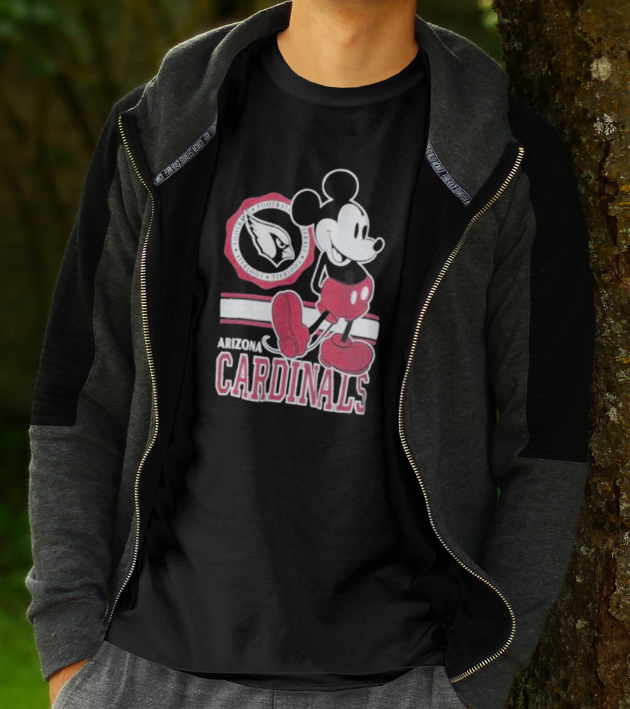Arizona Cardinals Mickey Mouse Football Team Fan Gear T-Shirt