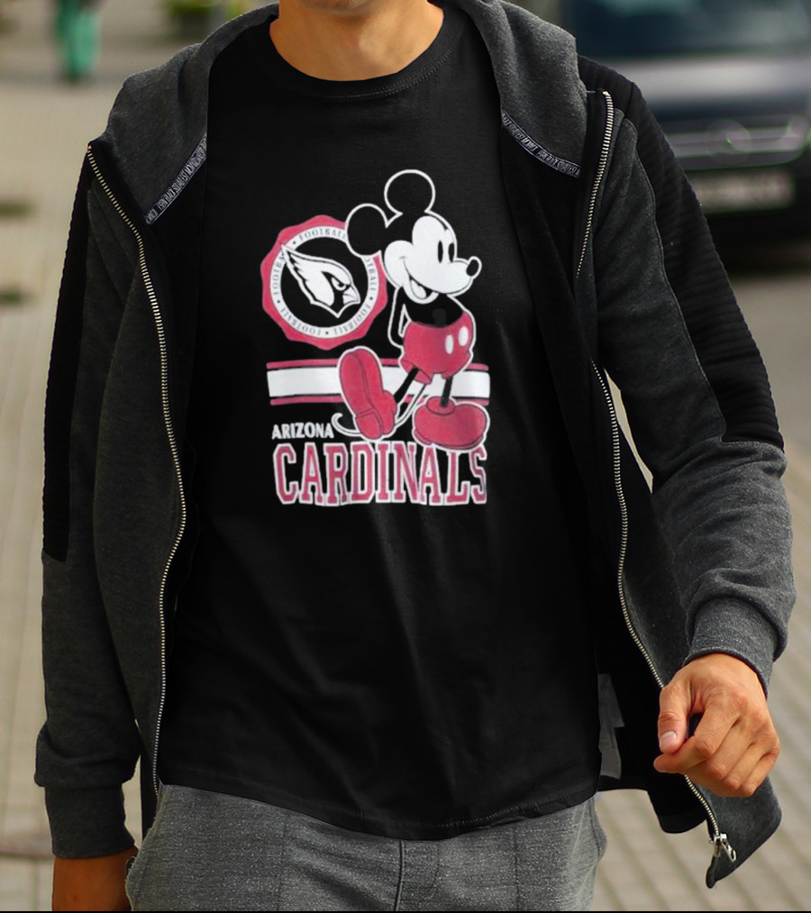 Arizona Cardinals Mickey Mouse Football Team Fan Gear T-Shirt