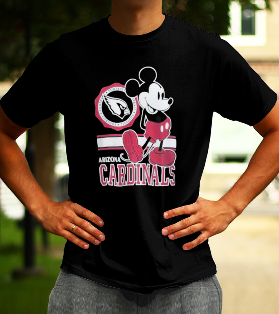 Arizona Cardinals Mickey Mouse Football Team Fan Gear T-Shirt