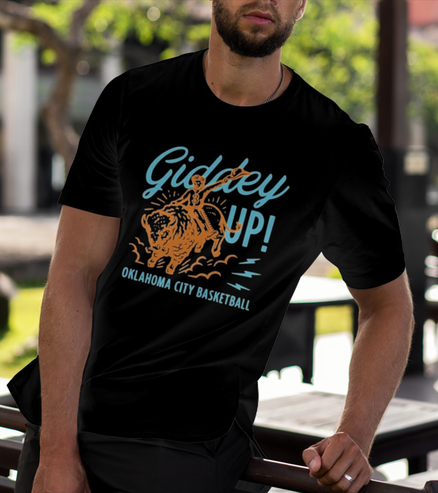Giddey Up Oklahoma City Basketball Bison Rider T-Shirt