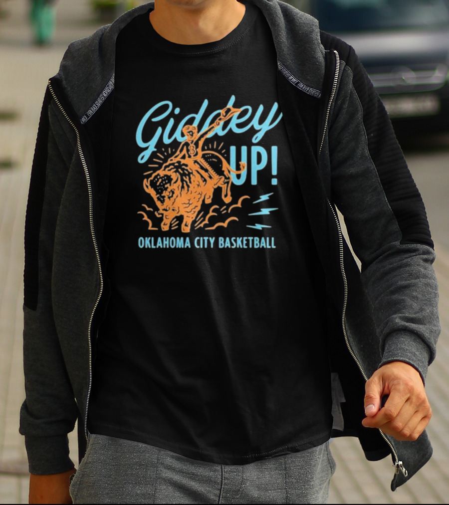 Giddey Up Oklahoma City Basketball Bison Rider T-Shirt