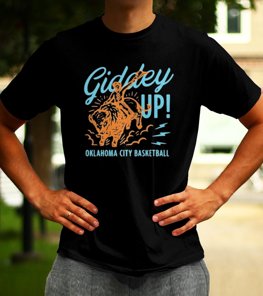 Giddey Up Oklahoma City Basketball Bison Rider T-Shirt