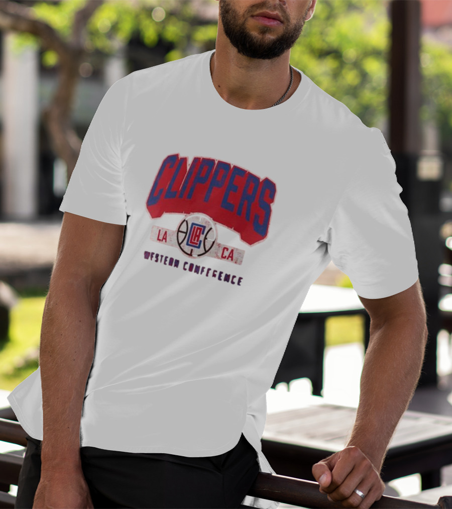Clippers LA CA Western Conference Front Court Press Snow Wash T-Shirt