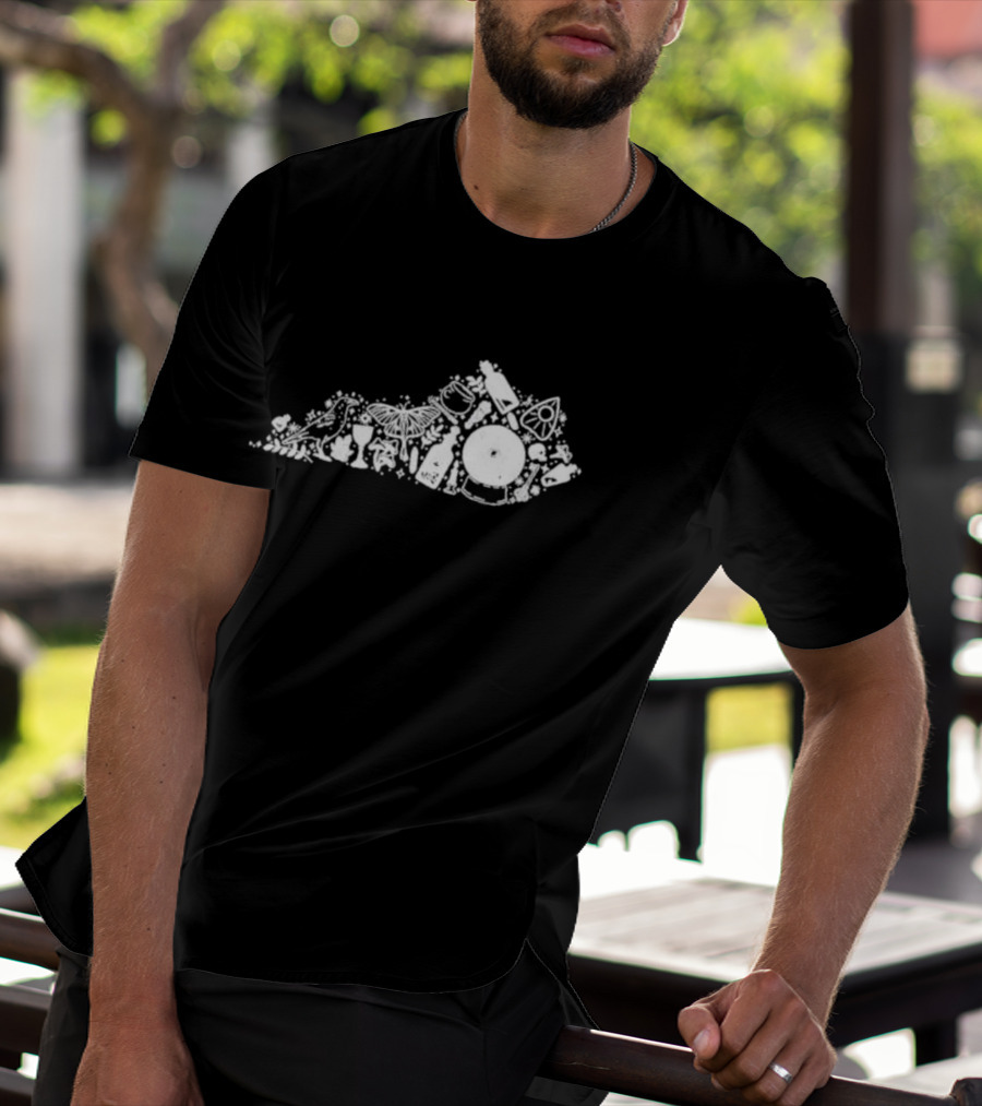 Kentucky For Kentucky Witchy Ky Spooky State Outline Icons T-Shirt