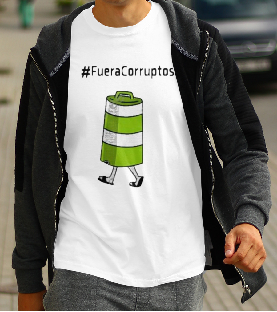 Paola Hurtado Uri Samayoa #FueraCorruptos Walking Traffic Cone Image T-Shirt