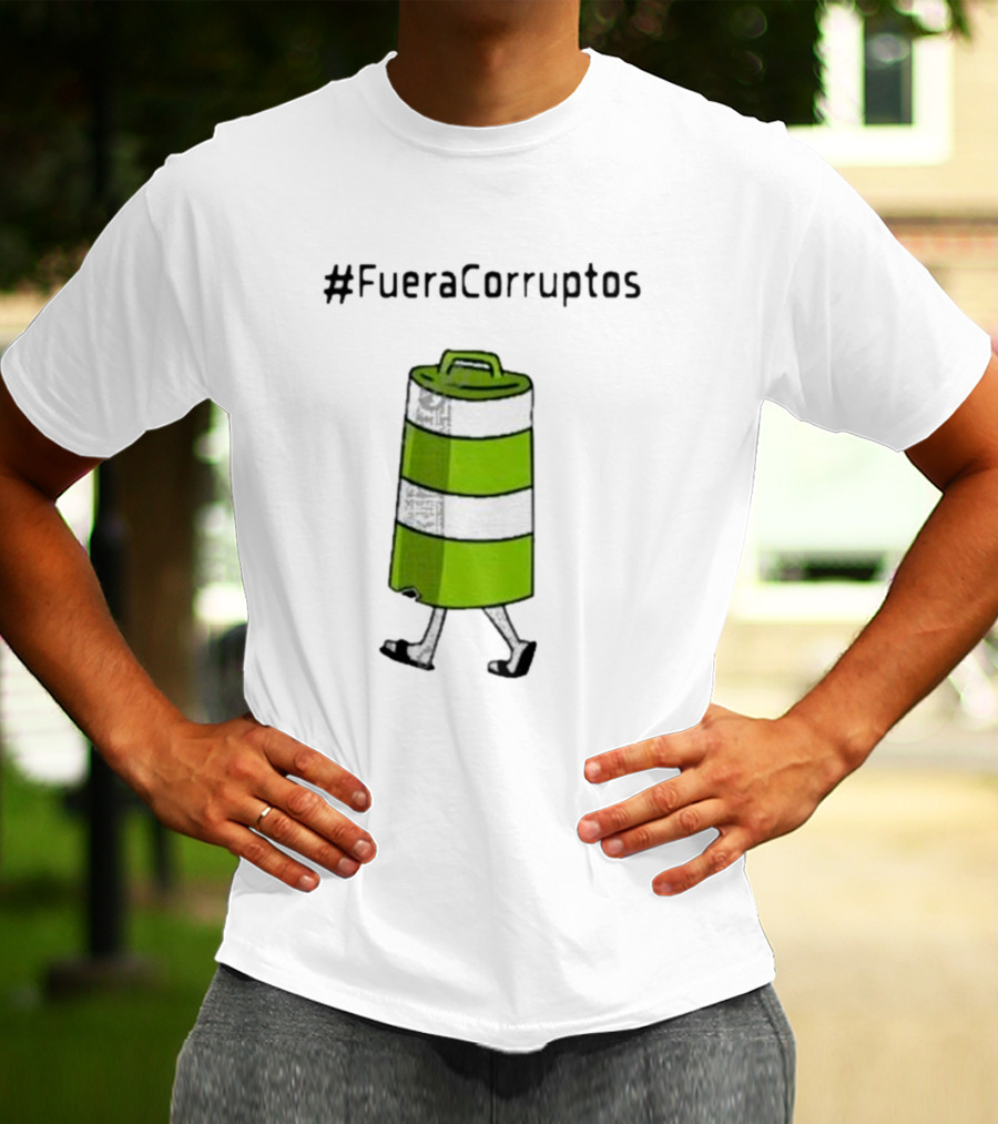 Paola Hurtado Uri Samayoa #FueraCorruptos Walking Traffic Cone Image T-Shirt