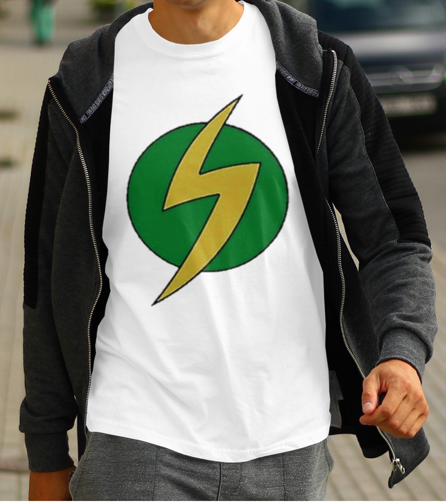 PowerEdd Green Yellow Lightning Bolt T-Shirt