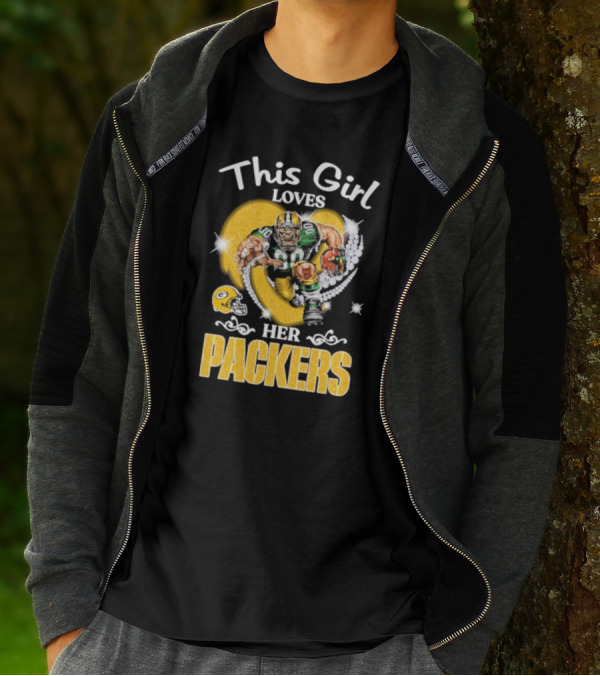This Girl Loves Her Packers Football Star Highlighted In Yellow And White T-Shirt