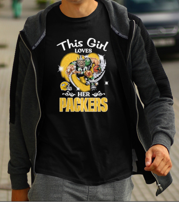 This Girl Loves Her Packers Football Star Highlighted In Yellow And White T-Shirt