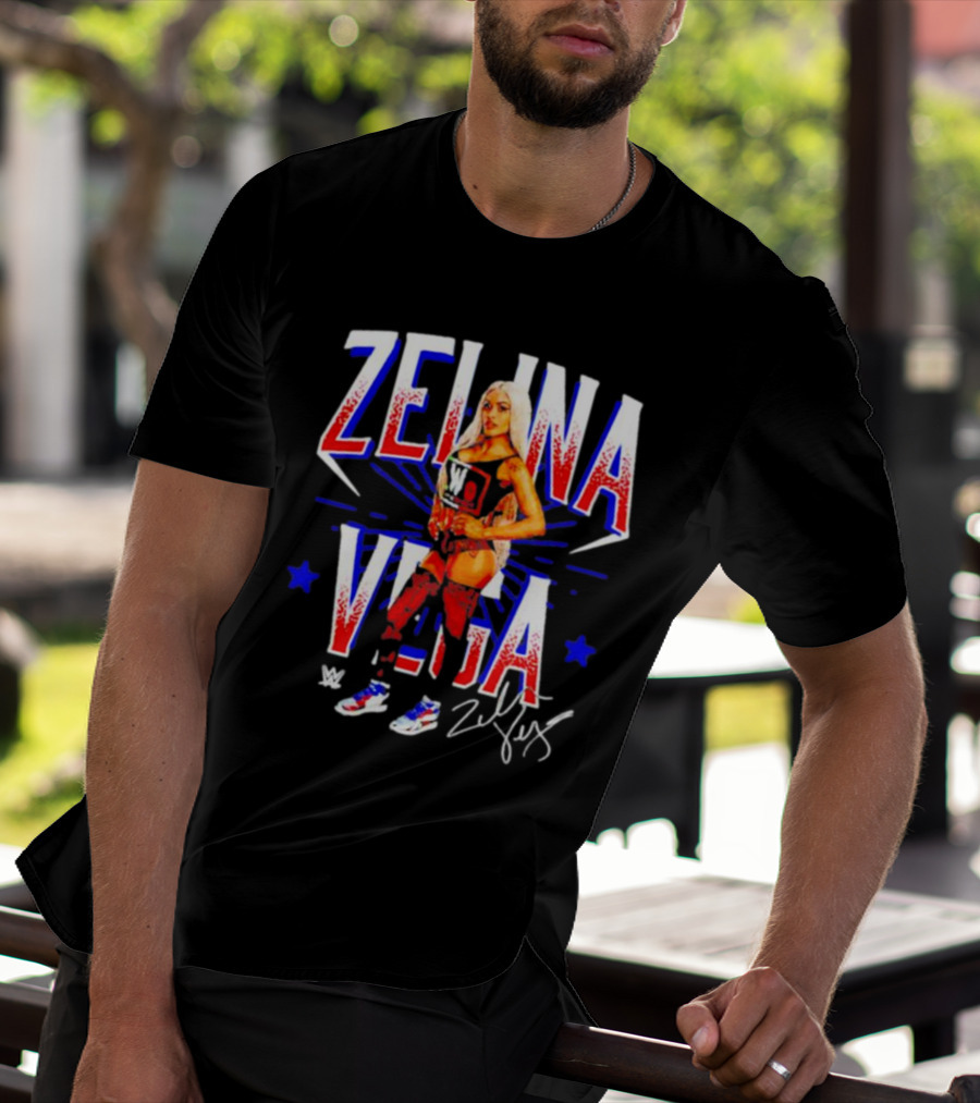 Zelina Vega LWO Signature WWE Red Blue Star T-Shirt