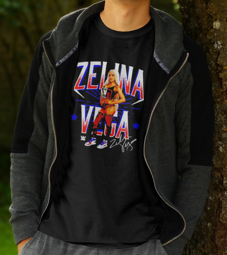Zelina Vega LWO Signature WWE Red Blue Star T-Shirt