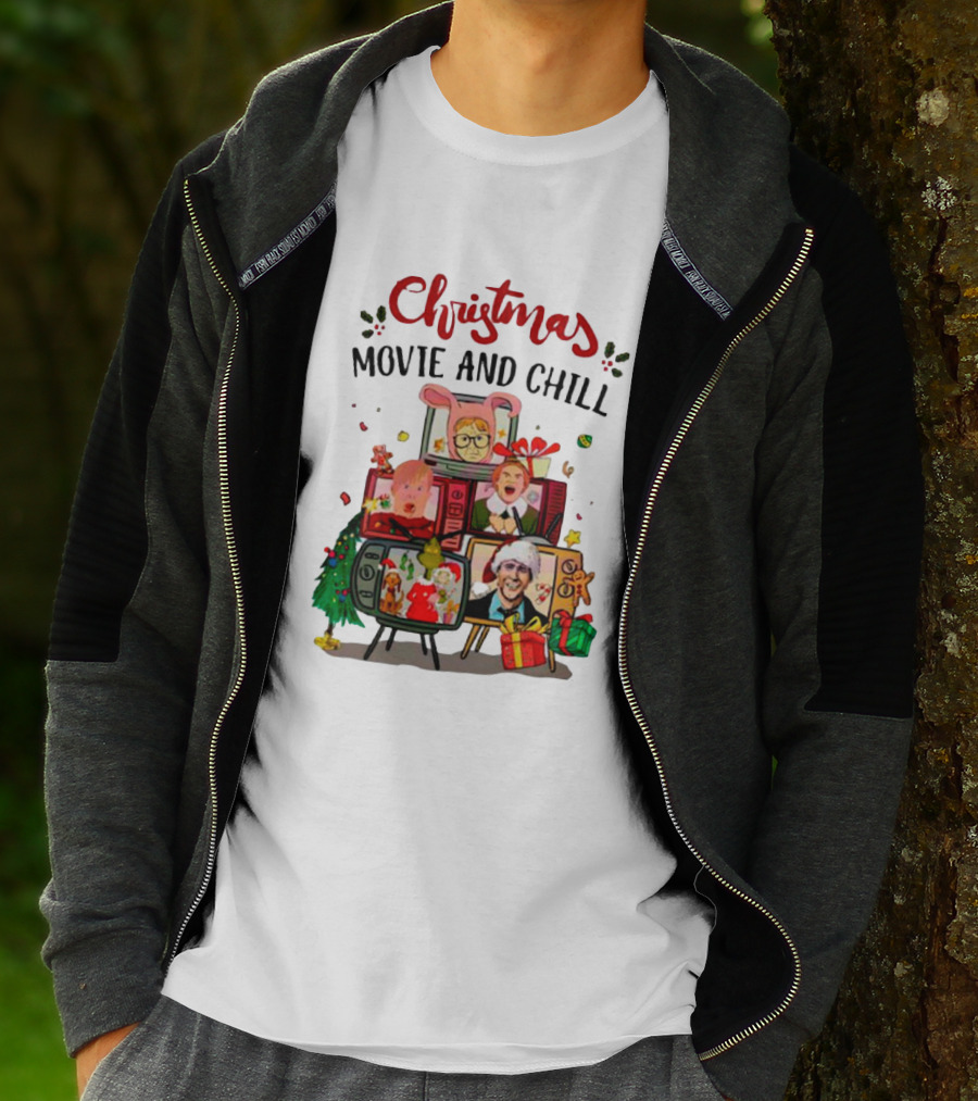 Christmas Movie And Chill Characters TV Holiday Icons T-Shirt