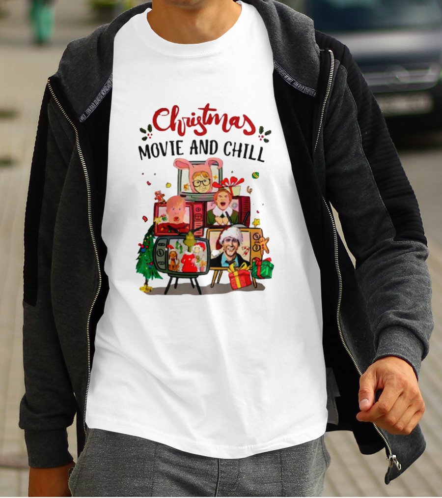 Christmas Movie And Chill Characters TV Holiday Icons T-Shirt