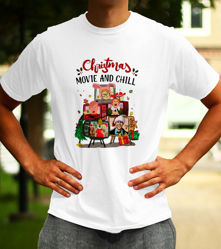 Christmas Movie And Chill Characters TV Holiday Icons T-Shirt