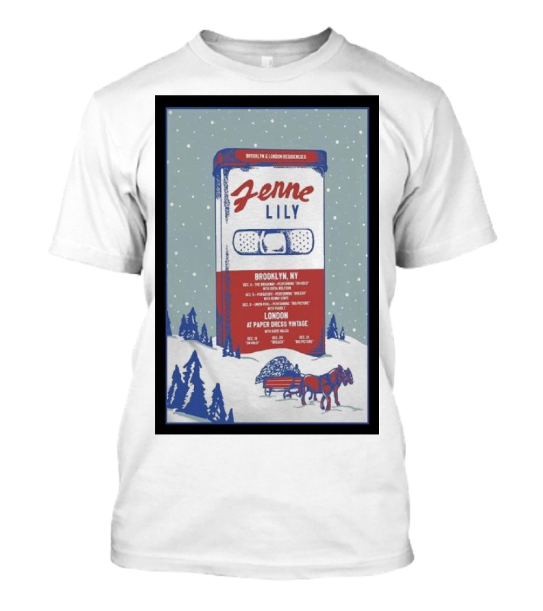 Fenne Lily December Brooklyn London Concert Tour Dates Poster Winter Scene T-Shirt