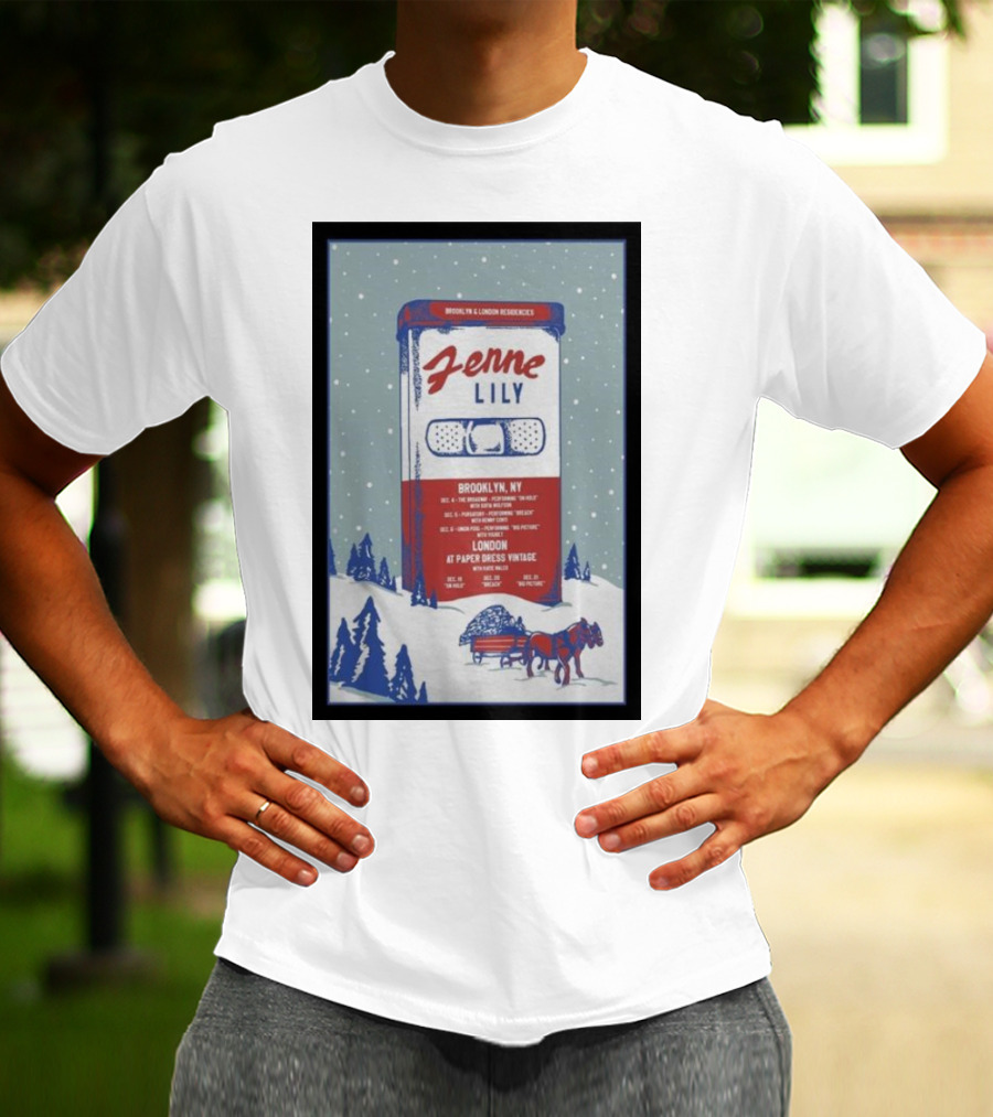 Fenne Lily December Brooklyn London Concert Tour Dates Poster Winter Scene T-Shirt