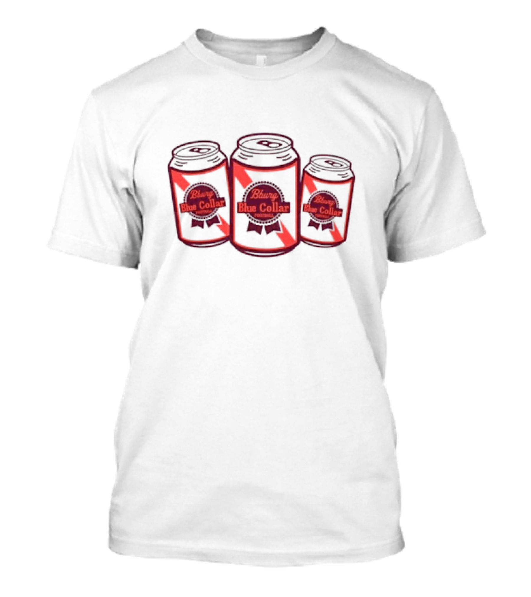 Bburg Blue Collar Football Three Cans T-Shirt