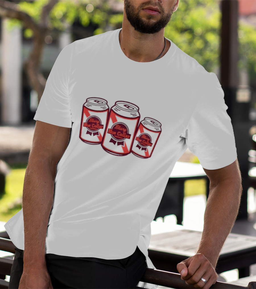 Bburg Blue Collar Football Three Cans T-Shirt